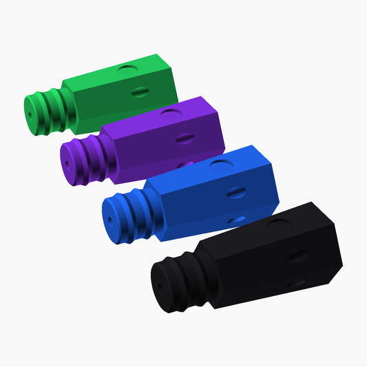 Hex Jet Trolling Head in black, blue, purple and green