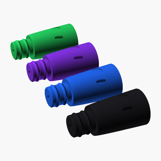 Smoke Trail Trolling Head in black, blue, purple and green